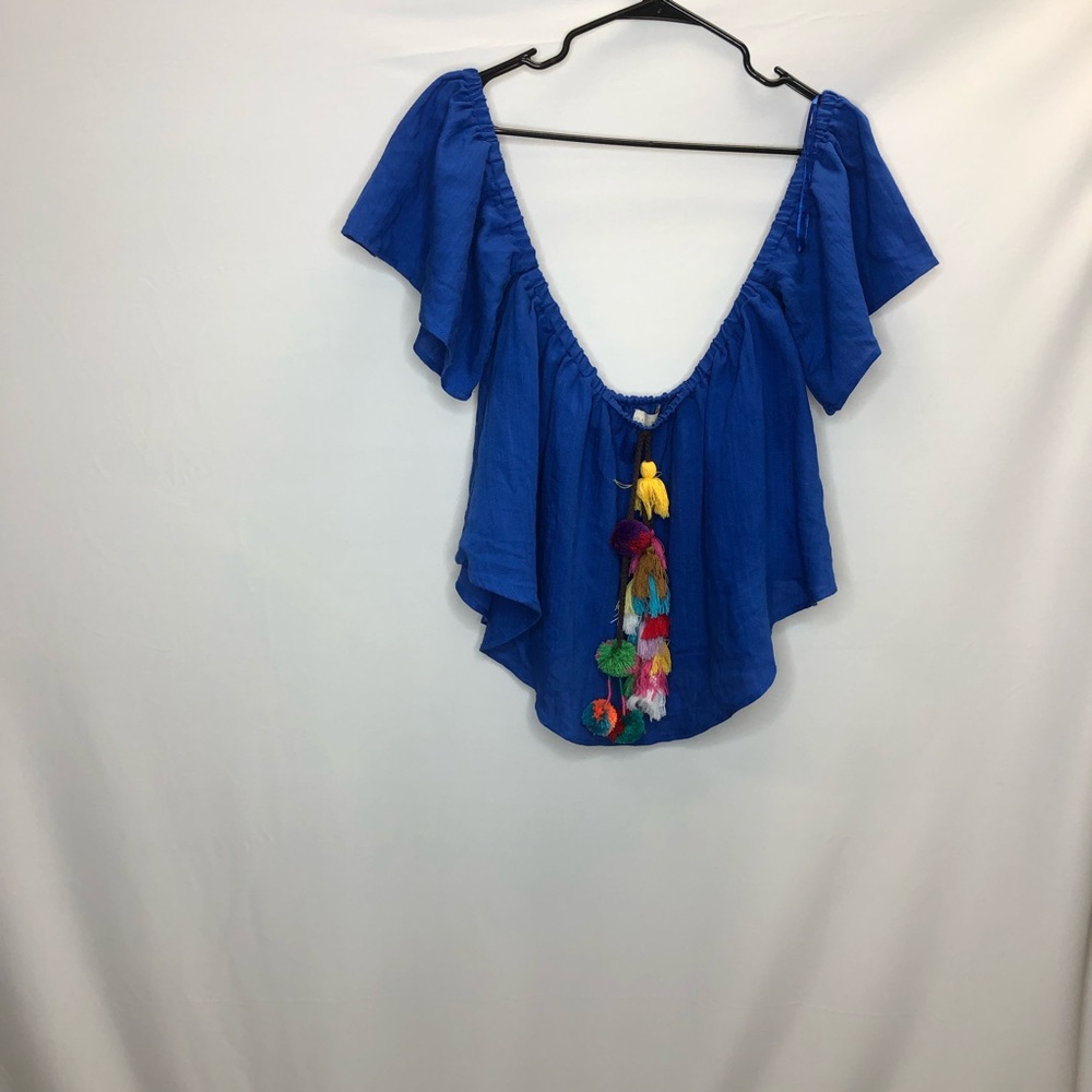 Marabelle Blue Off Shoulder Top
